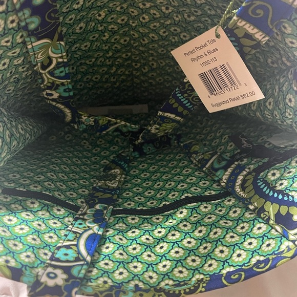 NEW Vera Bradley Perfect Pocket Tote Bag - Rhythm And Blues - Picture 3 of 5